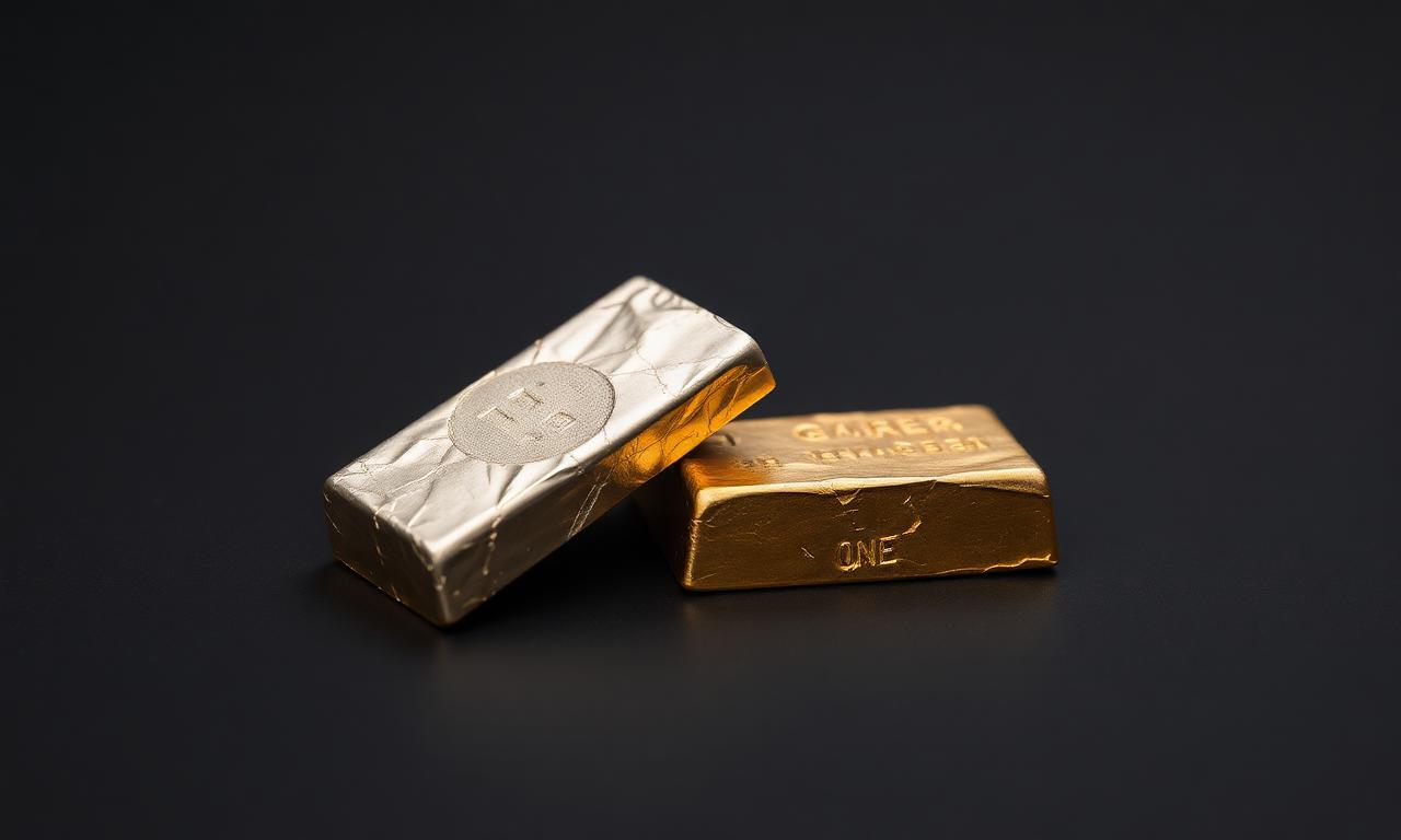 Goldbarren und Silberbarren nebeneinander – Gold vs. Silber Vergleich 2026