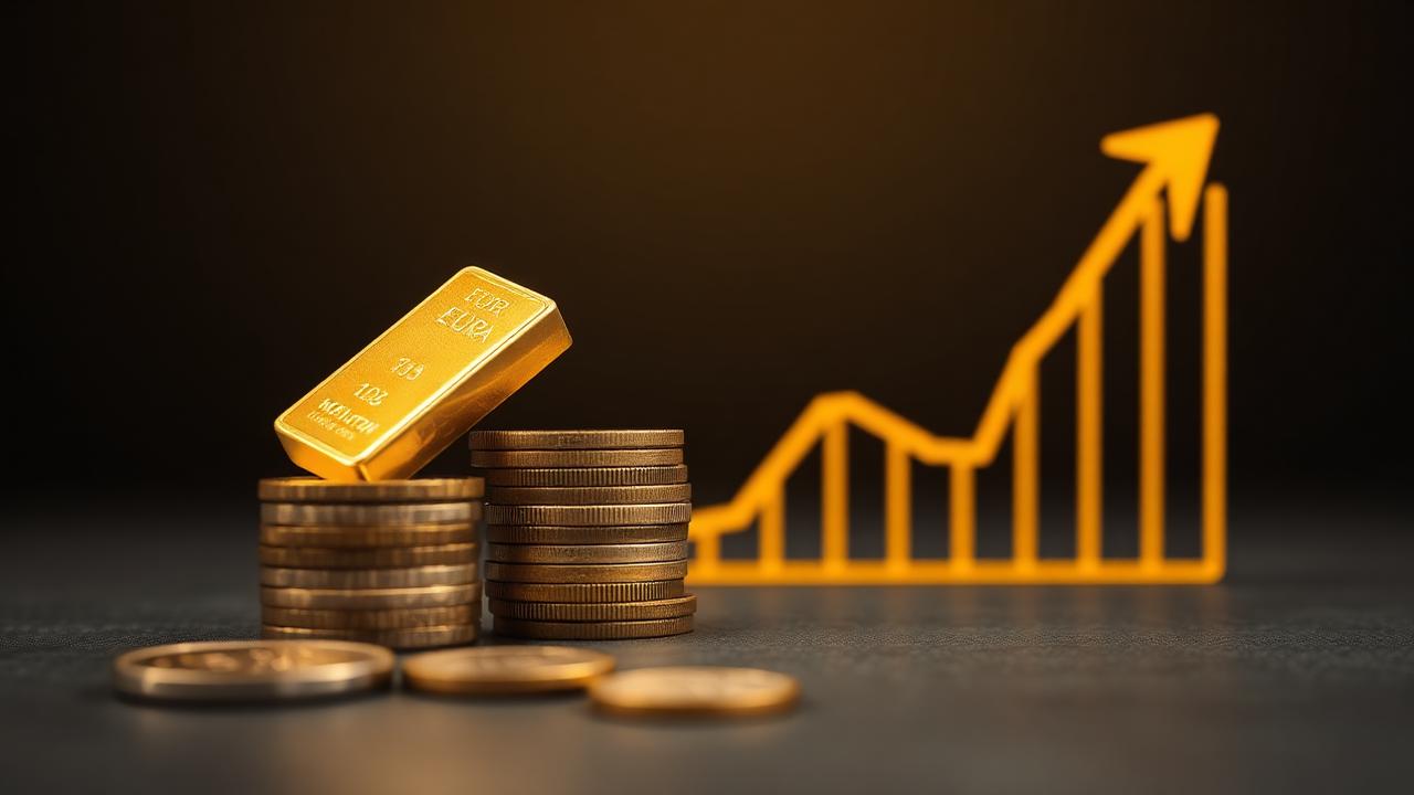 Goldbarren mit aufsteigendem Chart – Goldsparplan Vergleich 2026
